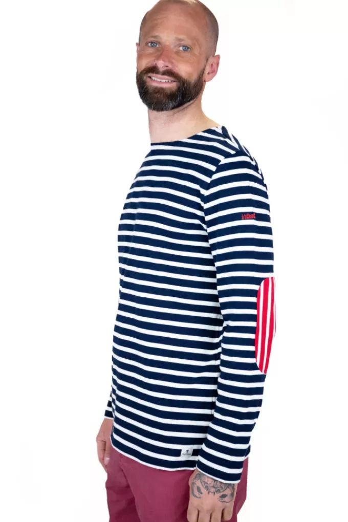 Mousqueton Breton stripe shirt with elbow pads^ Breton Shirt