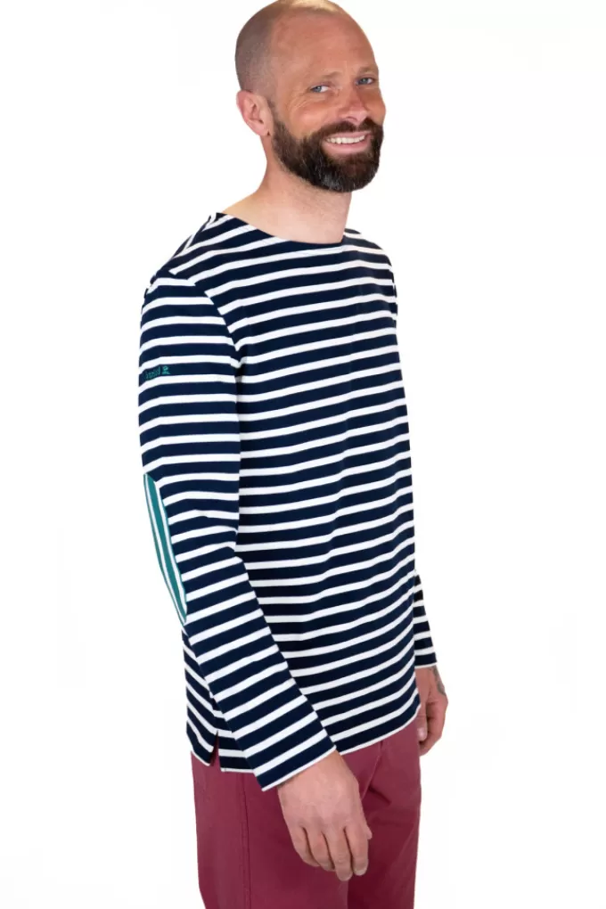 Mousqueton Breton stripe shirt with elbow pads^ Breton Shirt