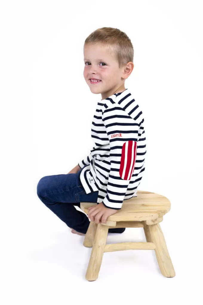 Mousqueton Kids breton stripe shirt with elbow pads^Kids Breton Shirt