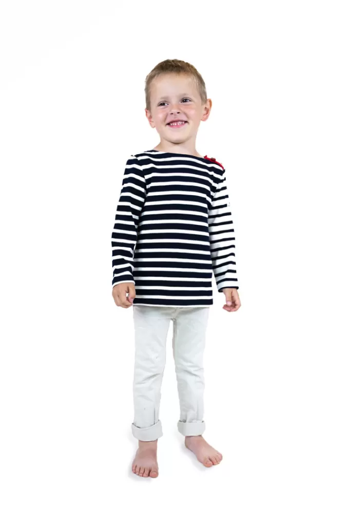 Mousqueton Kids zipped shoulder breton stripe shirt^Kids Breton Shirt