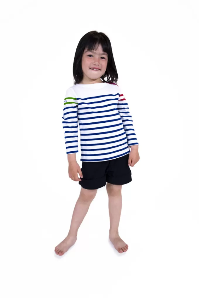 Mousqueton Kids zipped shoulder breton stripe shirt^Kids Breton Shirt