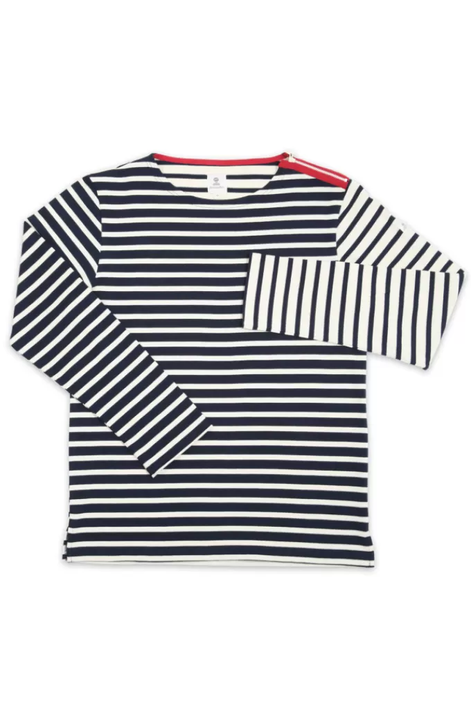 Mousqueton Kids zipped shoulder breton stripe shirt^Kids Breton Shirt