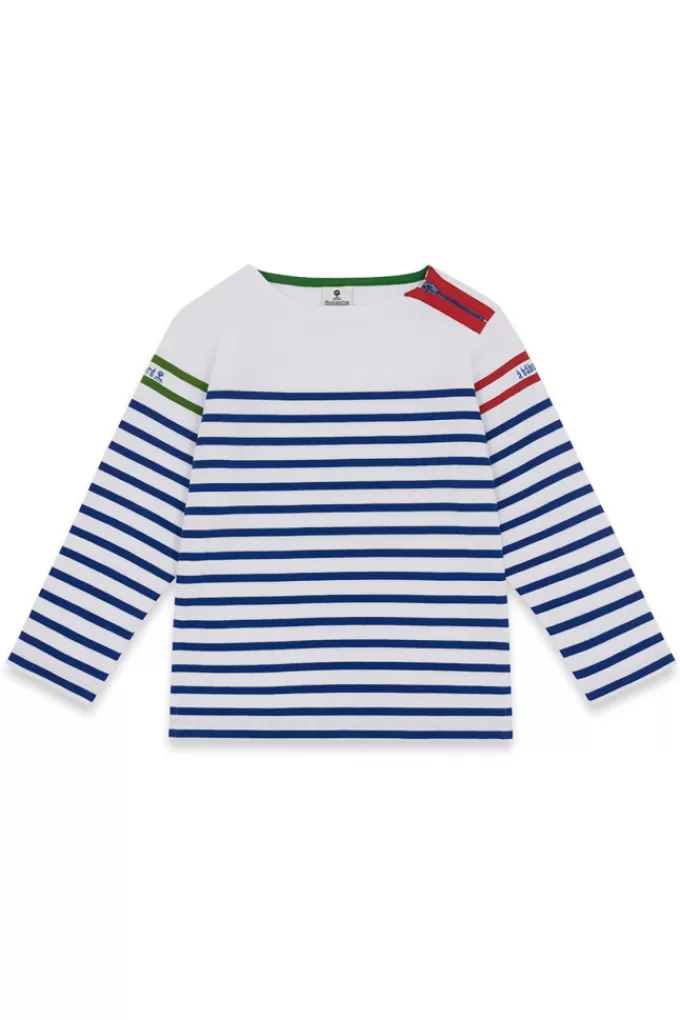 Mousqueton Kids zipped shoulder breton stripe shirt^Kids Breton Shirt