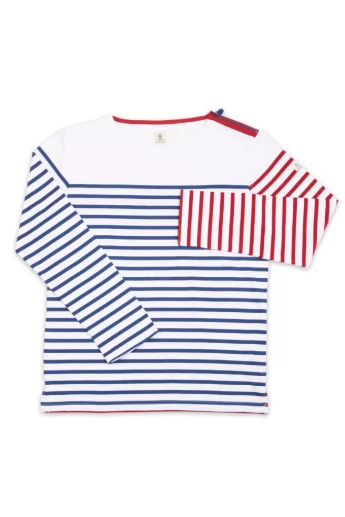 Mousqueton Kids zipped shoulder breton stripe shirt^Kids Breton Shirt