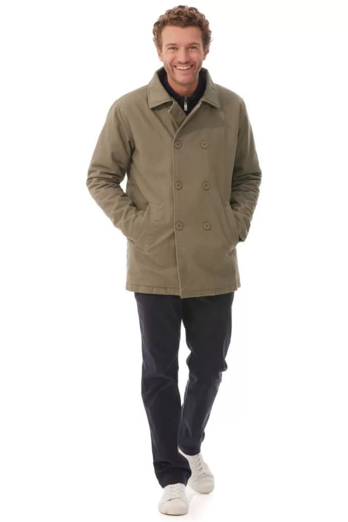 Mousqueton Quilted coated canvas peacoat^ Jacket, Peacoat