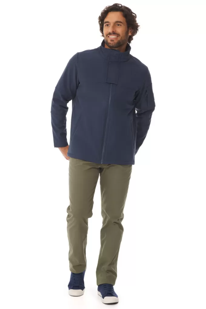 Mousqueton Softshell zipped jacket^ Jacket, Peacoat