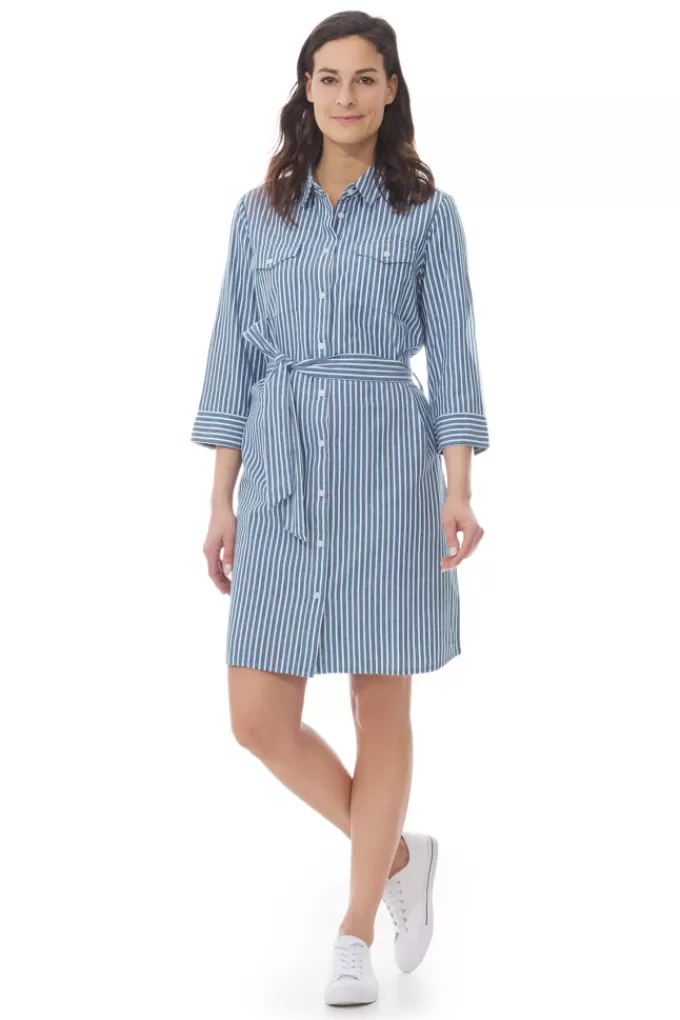 Mousqueton Striped chambray shirt dress^Women Dress, Skirt