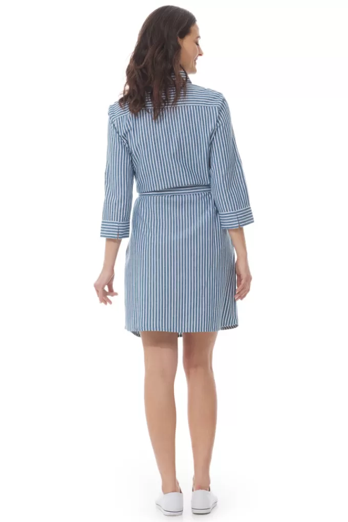 Mousqueton Striped chambray shirt dress^Women Dress, Skirt