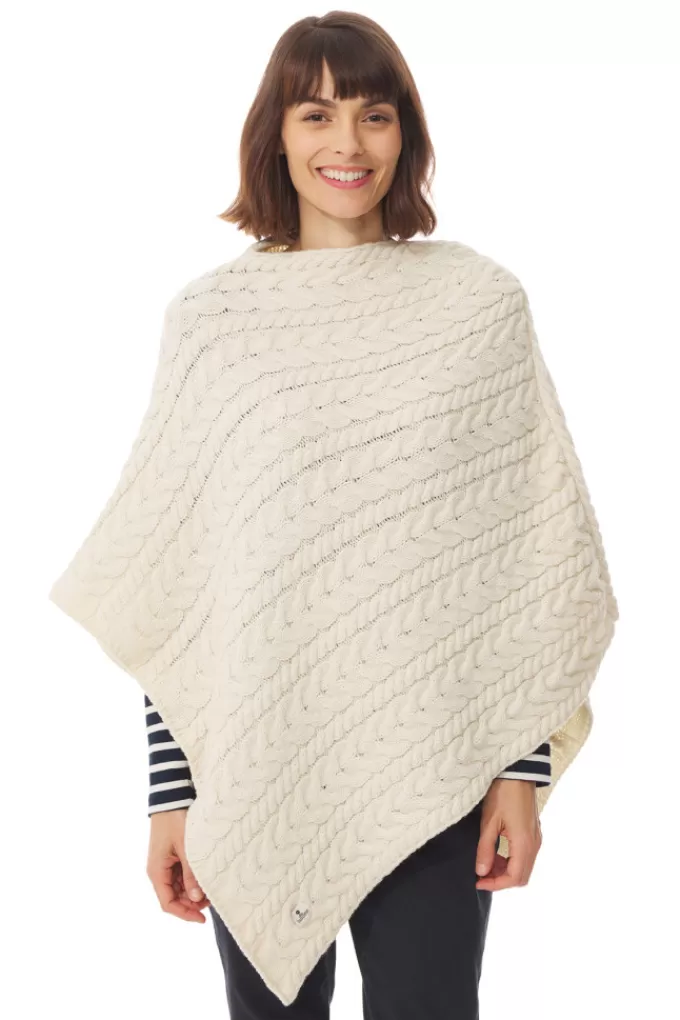 Mousqueton Wool cable knit poncho^Women Poncho