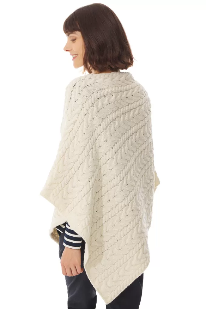 Mousqueton Wool cable knit poncho^Women Poncho