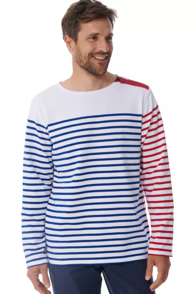 Mousqueton Zipped shoulder breton stripe shirt^ Breton Shirt