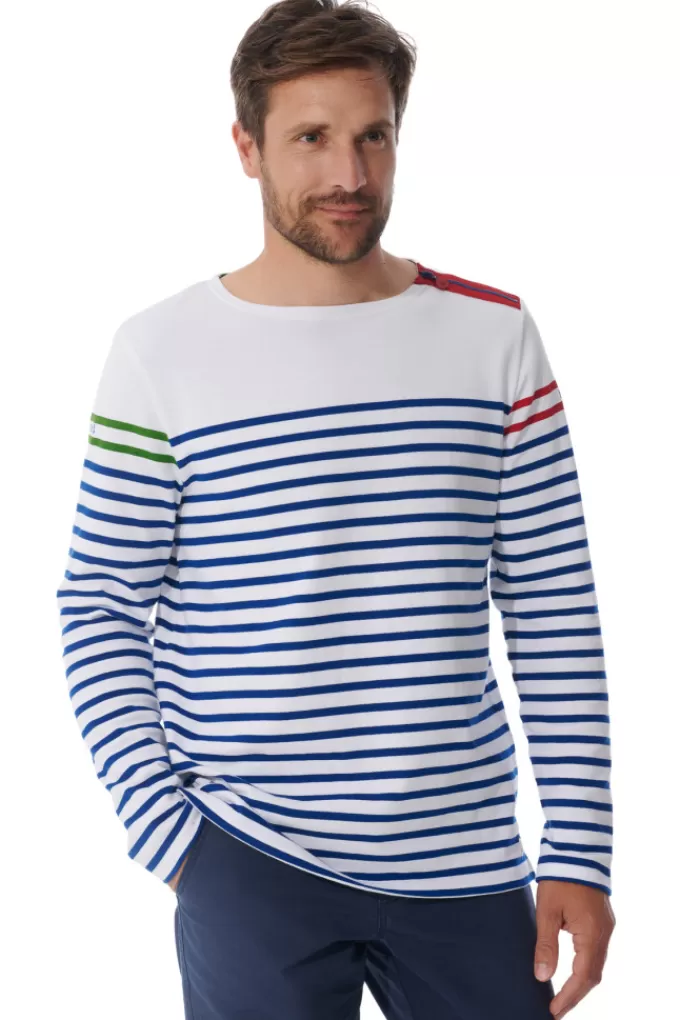 Mousqueton Zipped shoulder breton stripe shirt^ Breton Shirt